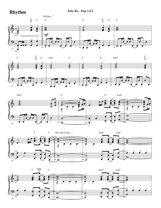 Baby Boy (Choral Anthem SATB) Rhythm Chart (Word Music Choral / Arr. Gary Rhodes)