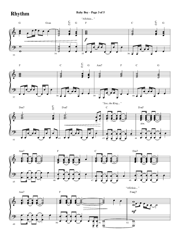 Baby Boy (Choral Anthem SATB) Rhythm Chart (Word Music Choral / Arr. Gary Rhodes)