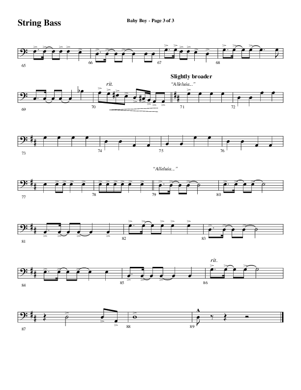 Baby Boy (Choral Anthem SATB) String Bass (Word Music Choral / Arr. Gary Rhodes)