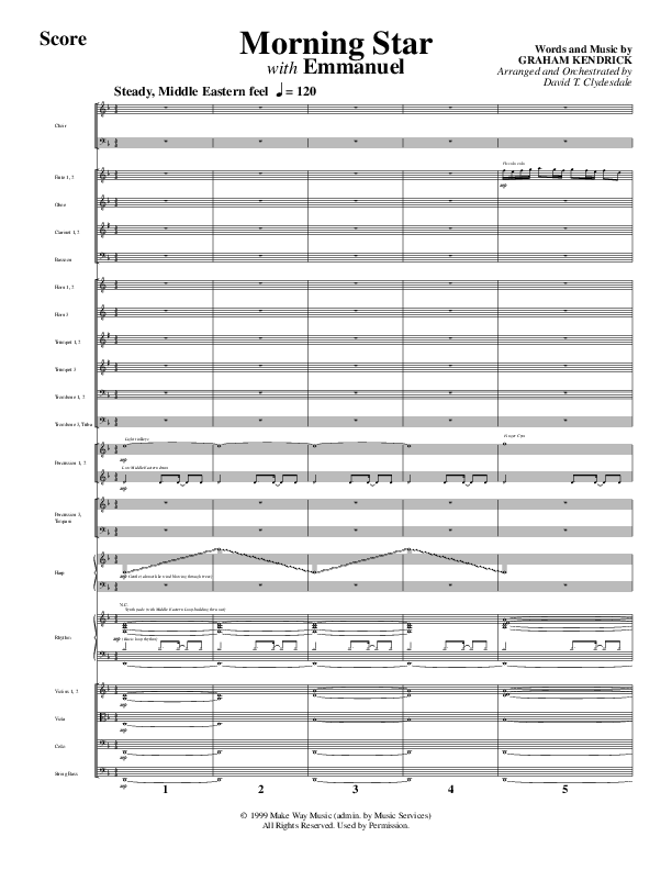 Morning Star with Emmanuel (Choral Anthem SATB) Orchestration (Word Music Choral / Arr. David Clydesdale)