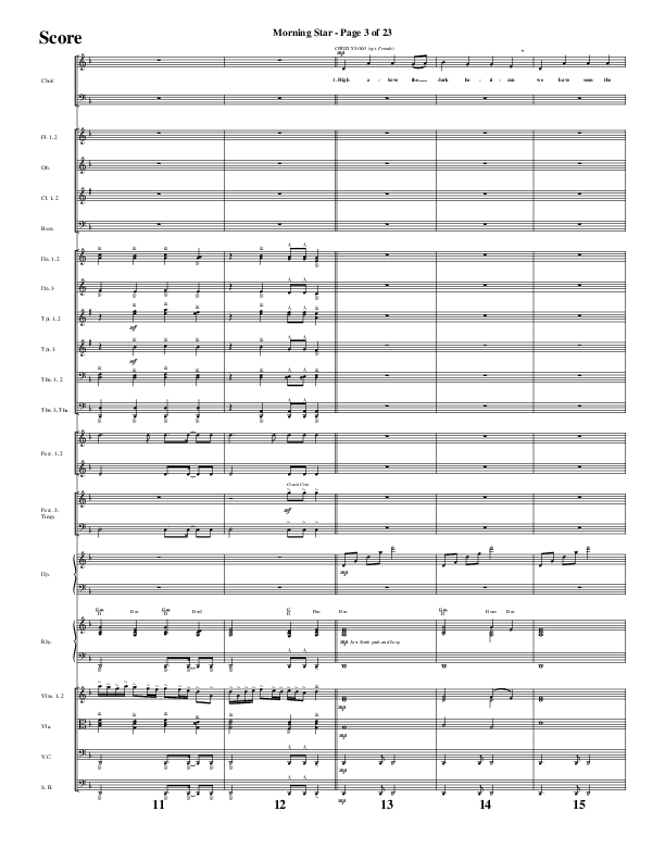 Morning Star with Emmanuel (Choral Anthem SATB) Orchestration (Word Music Choral / Arr. David Clydesdale)
