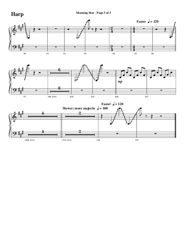 Morning Star with Emmanuel (Choral Anthem SATB) Harp (Word Music Choral / Arr. David Clydesdale)