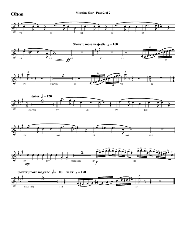 Morning Star with Emmanuel (Choral Anthem SATB) Oboe (Word Music Choral / Arr. David Clydesdale)