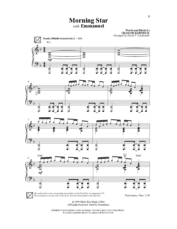 Morning Star with Emmanuel (Choral Anthem SATB) Anthem (SATB/Piano) (Word Music Choral / Arr. David Clydesdale)