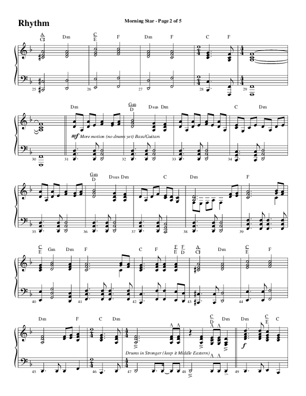 Morning Star with Emmanuel (Choral Anthem SATB) Rhythm Chart (Word Music Choral / Arr. David Clydesdale)