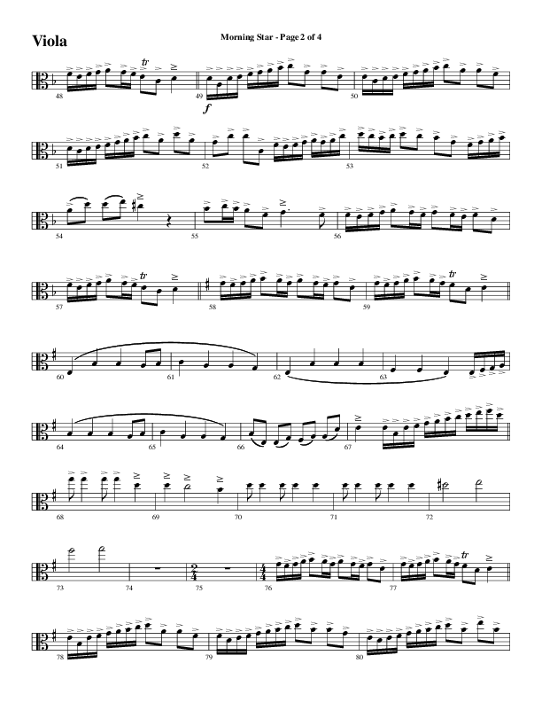 Morning Star with Emmanuel (Choral Anthem SATB) Viola (Word Music Choral / Arr. David Clydesdale)