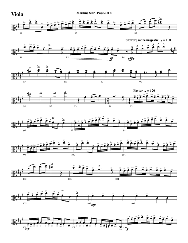 Morning Star with Emmanuel (Choral Anthem SATB) Viola (Word Music Choral / Arr. David Clydesdale)