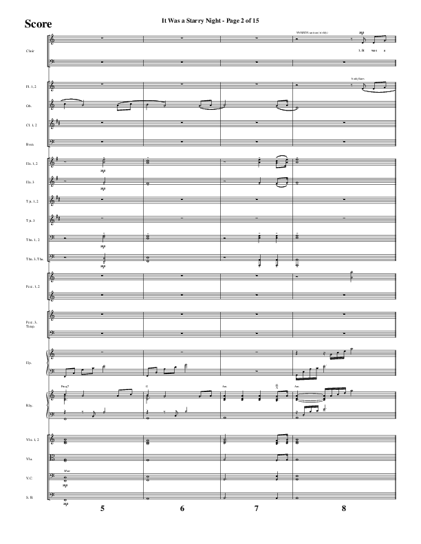 It Was A Starry Night (Choral Anthem SATB) Orchestration (Word Music Choral / Arr. David Clydesdale)