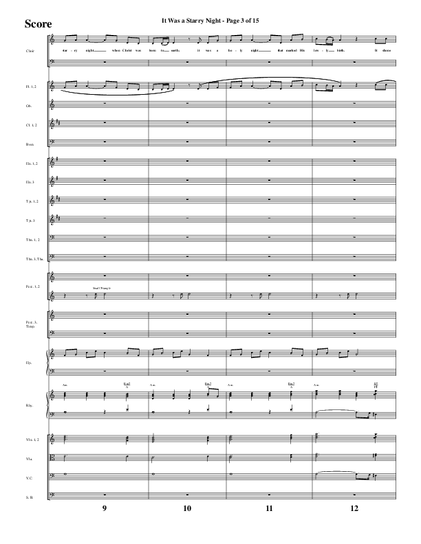 It Was A Starry Night (Choral Anthem SATB) Orchestration (Word Music Choral / Arr. David Clydesdale)