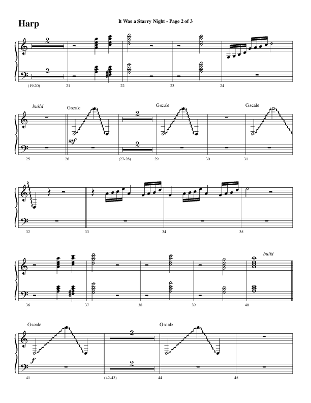 It Was A Starry Night (Choral Anthem SATB) Harp (Word Music Choral / Arr. David Clydesdale)