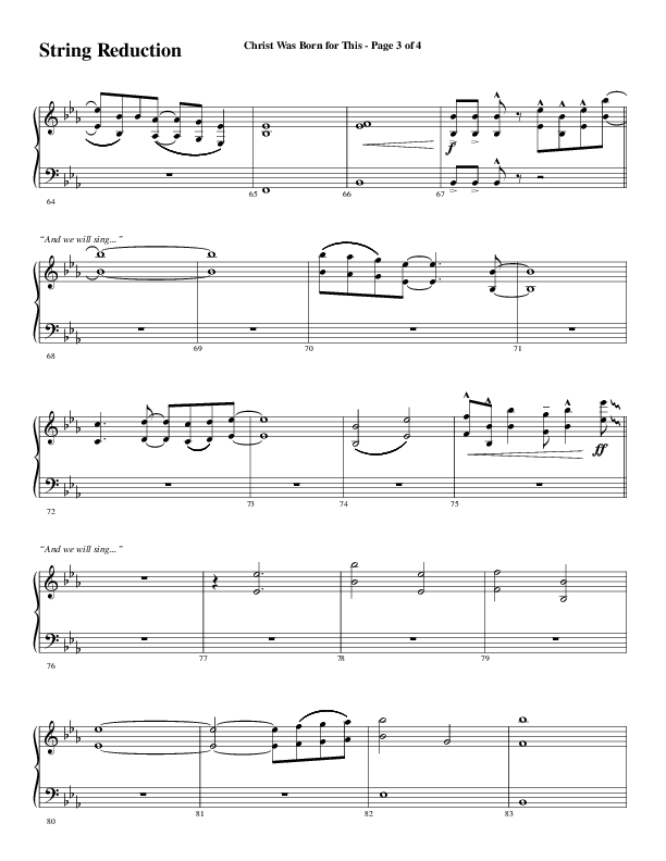 Christ Was Born For This (Choral Anthem SATB) String Reduction (Word Music Choral / Arr. Cliff Duren)