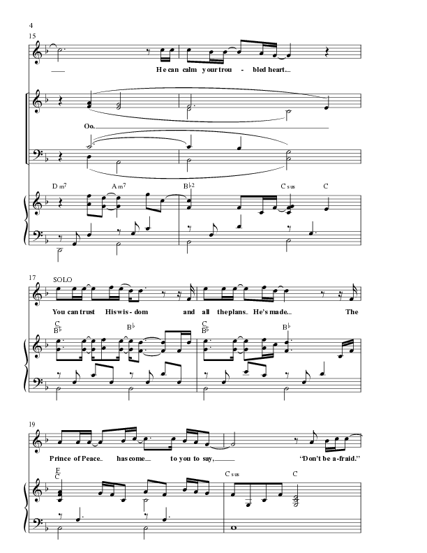 Don't Be Afraid (Choral Anthem SATB) Anthem (SATB/Piano) (Lillenas Choral / Arr. Geron Davis / Arr. Bradley Knight)
