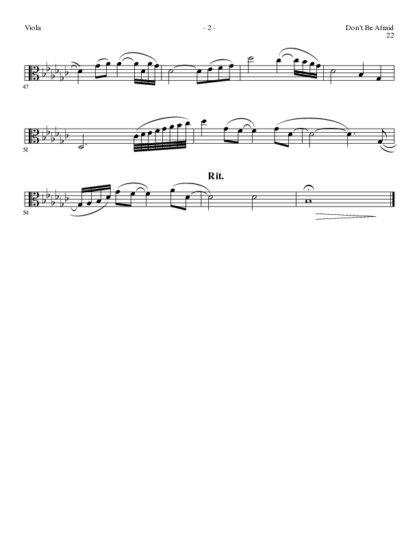 Don't Be Afraid (Choral Anthem SATB) Viola (Lillenas Choral / Arr. Geron Davis / Arr. Bradley Knight)