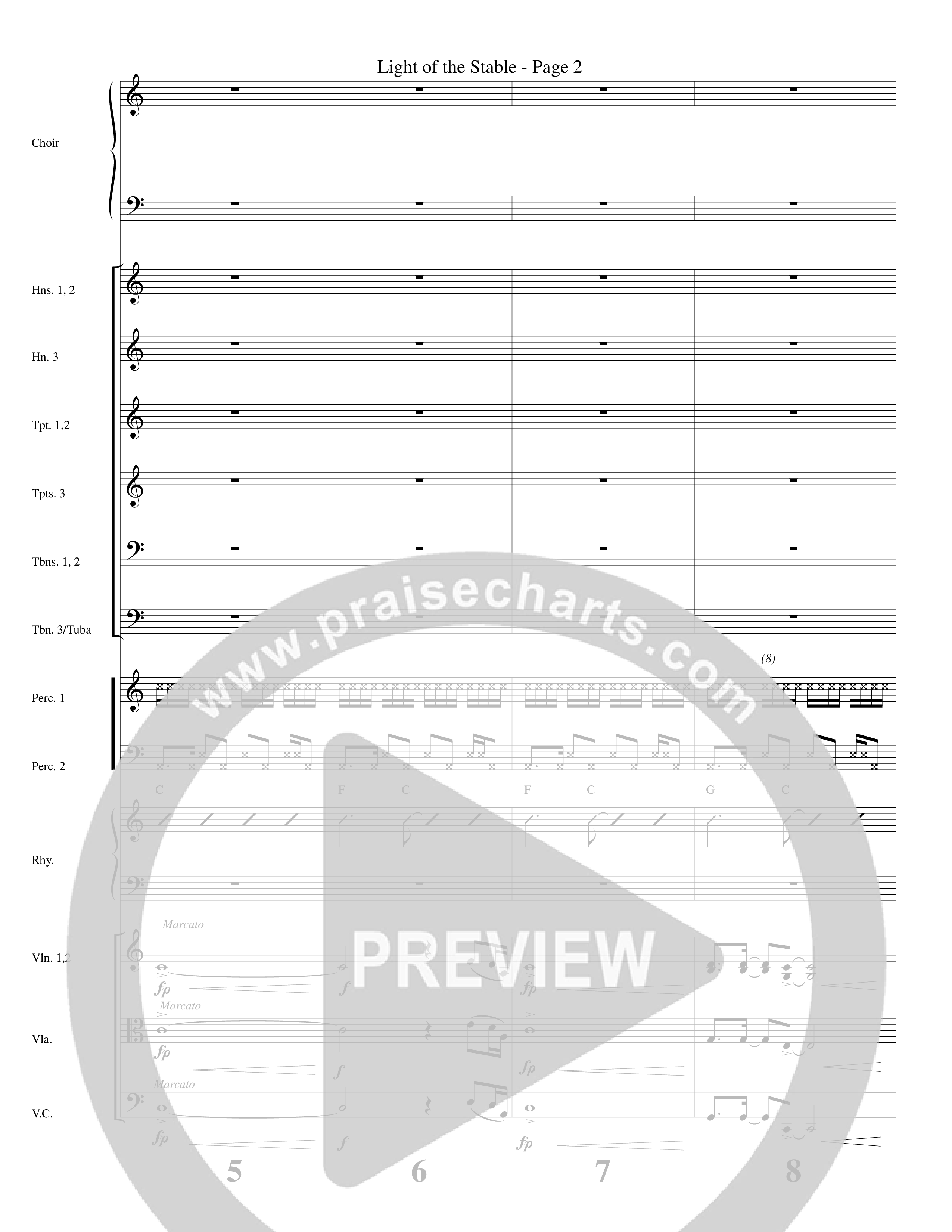 Light Of The Stable (Choral Anthem SATB) Orchestration (Word Music Choral / Arr. Robert Sterling)