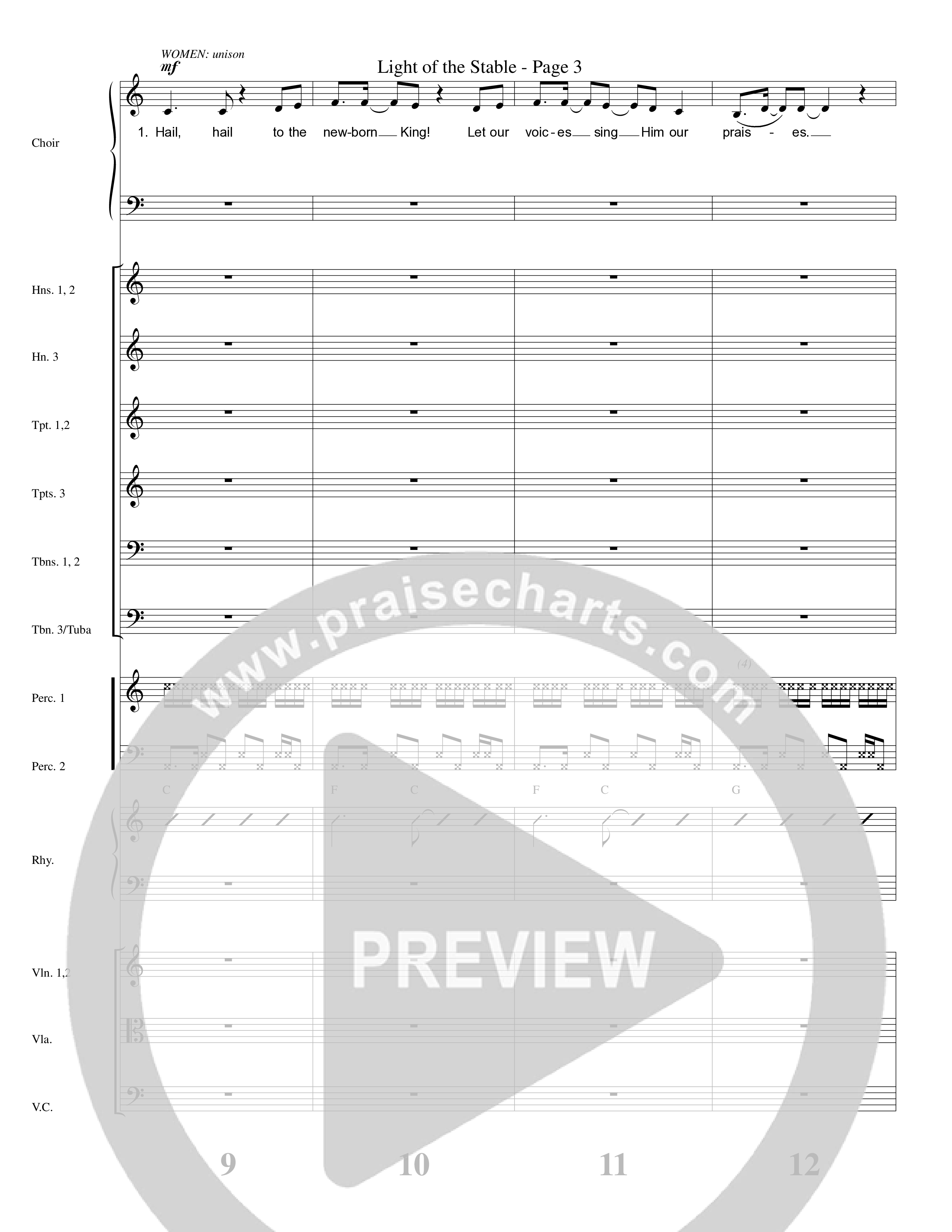 Light Of The Stable (Choral Anthem SATB) Orchestration (Word Music Choral / Arr. Robert Sterling)
