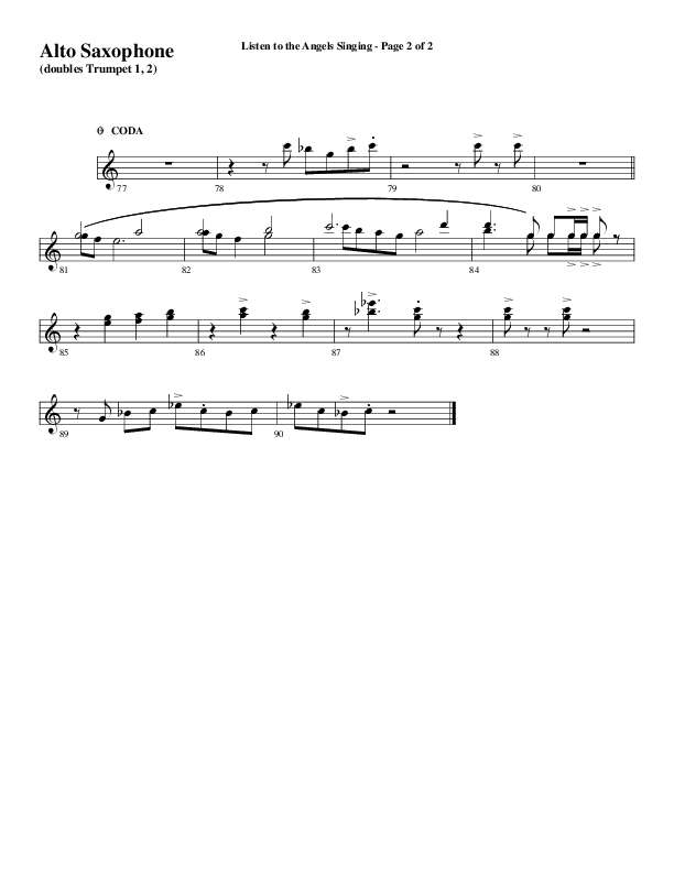 Listen To The Angels Singing (Choral Anthem SATB) Alto Sax (Word Music Choral / Arr. Lari Goss)