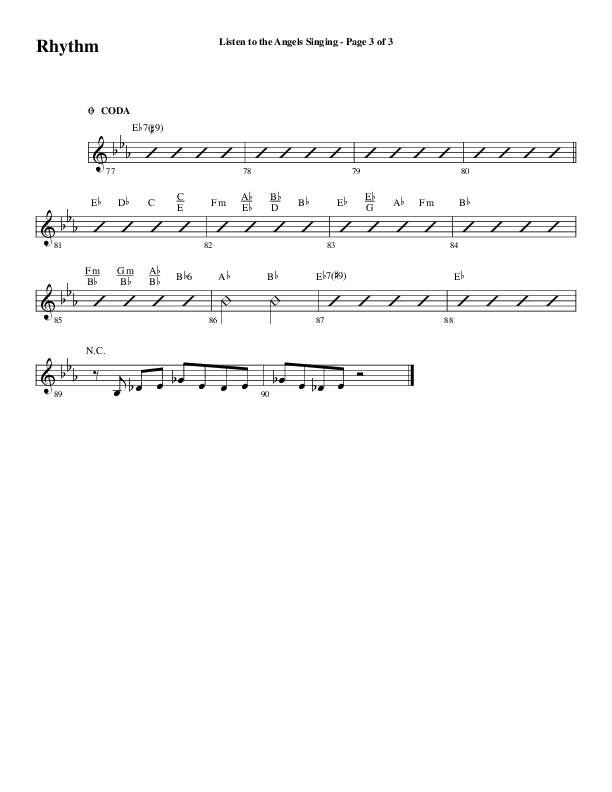 Listen To The Angels Singing (Choral Anthem SATB) Rhythm Chart (Word Music Choral / Arr. Lari Goss)