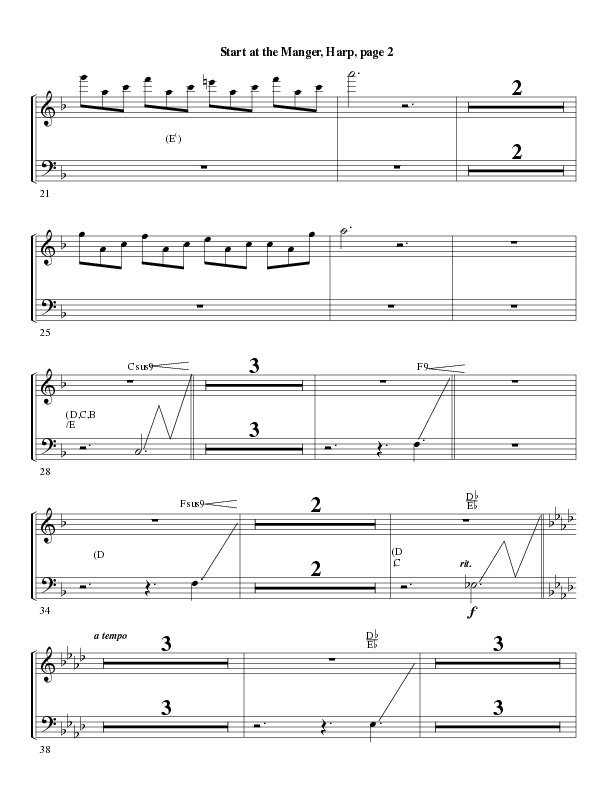 Start At The Manger (Choral Anthem SATB) Harp (Word Music Choral / Arr. Robert Sterling)