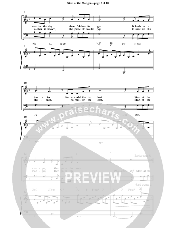 Start At The Manger (Choral Anthem SATB) Anthem (SATB/Piano) (Word Music Choral / Arr. Robert Sterling)