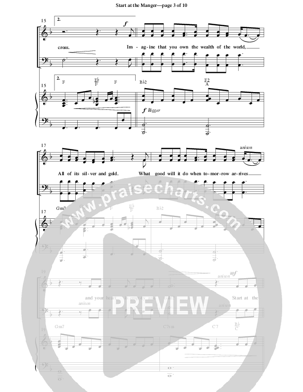 Start At The Manger (Choral Anthem SATB) Anthem (SATB/Piano) (Word Music Choral / Arr. Robert Sterling)