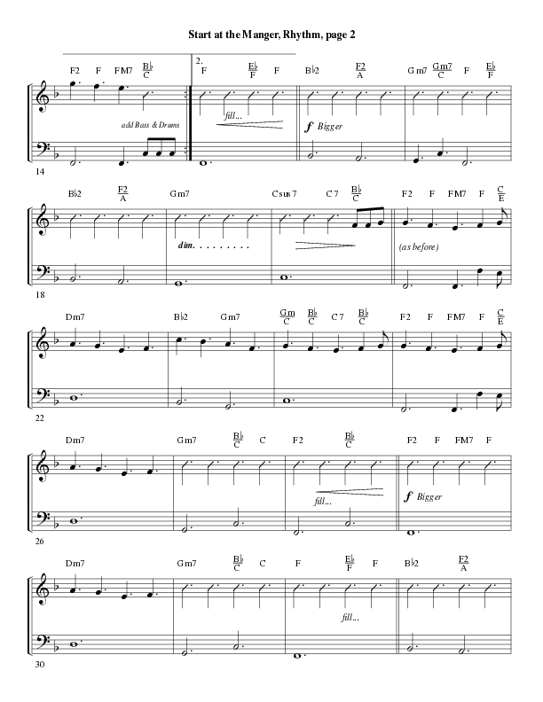 Start At The Manger (Choral Anthem SATB) Rhythm Chart (Word Music Choral / Arr. Robert Sterling)