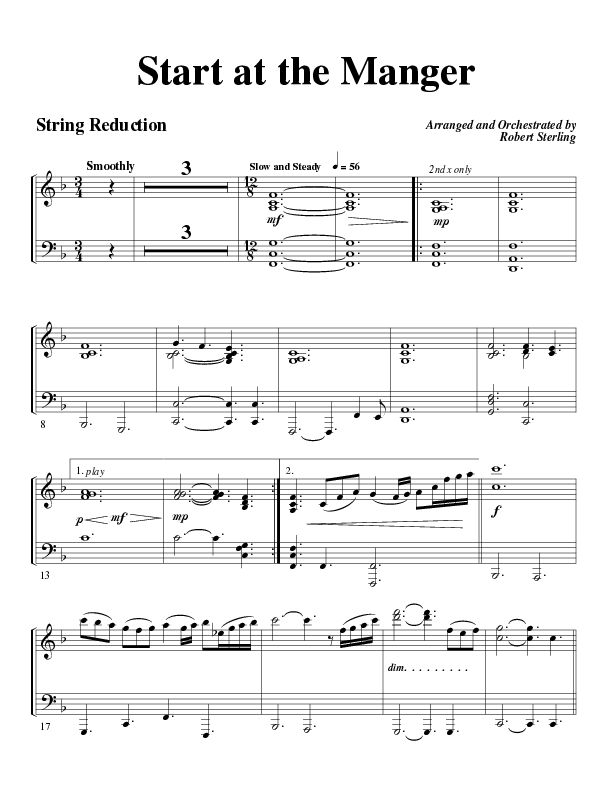 Start At The Manger (Choral Anthem SATB) String Reduction (Word Music Choral / Arr. Robert Sterling)