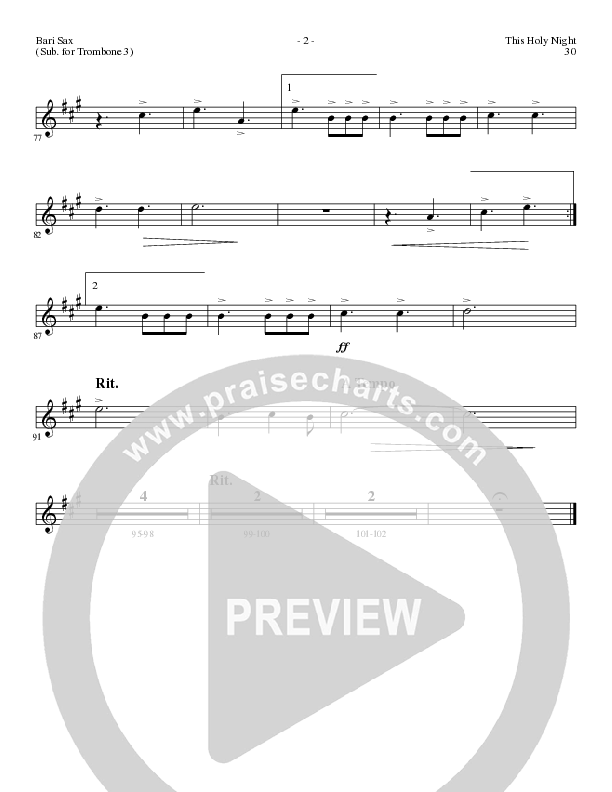 This Holy Night with O Holy Night (Choral Anthem SATB) Bari Sax (Lillenas Choral / Arr. Gary Rhodes / Orch. Tim Cates)