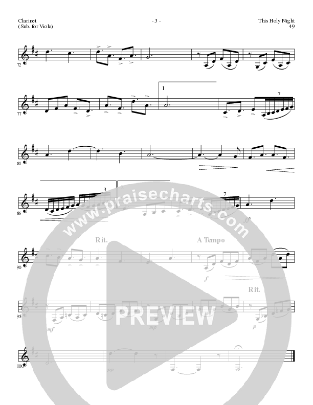 This Holy Night with O Holy Night (Choral Anthem SATB) Clarinet (Lillenas Choral / Arr. Gary Rhodes / Orch. Tim Cates)