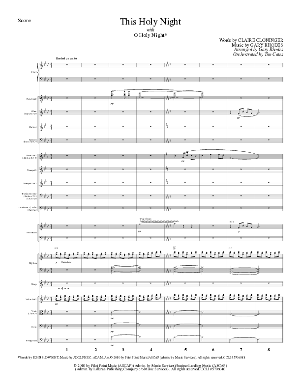 This Holy Night with O Holy Night (Choral Anthem SATB) Conductor's Score (Lillenas Choral / Arr. Gary Rhodes / Orch. Tim Cates)