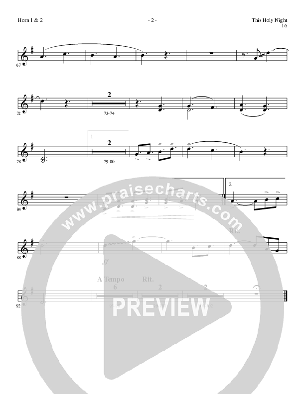 This Holy Night with O Holy Night (Choral Anthem SATB) French Horn 1/2 (Lillenas Choral / Arr. Gary Rhodes / Orch. Tim Cates)