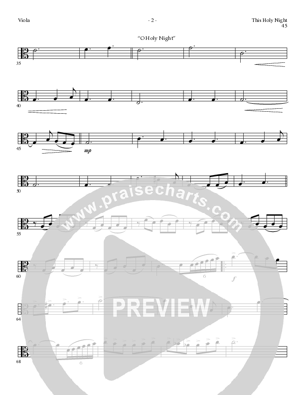 This Holy Night with O Holy Night (Choral Anthem SATB) Viola (Lillenas Choral / Arr. Gary Rhodes / Orch. Tim Cates)