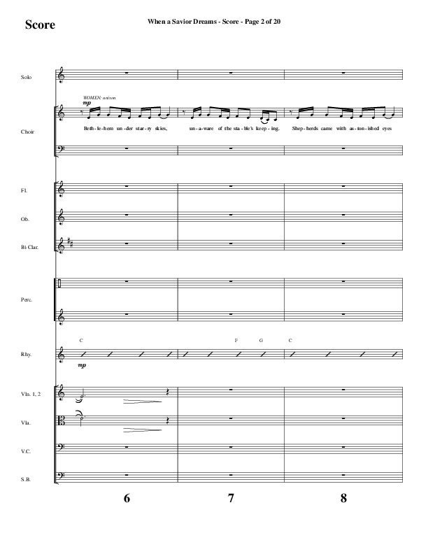 When A Savior Dreams (Choral Anthem SATB) Orchestration (Word Music Choral / Arr. Lari Goss)