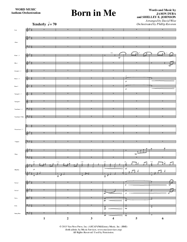 Born In Me (Choral Anthem SATB) Orchestration (Word Music Choral / Arr. David Wise / Orch. Philip Keveren)