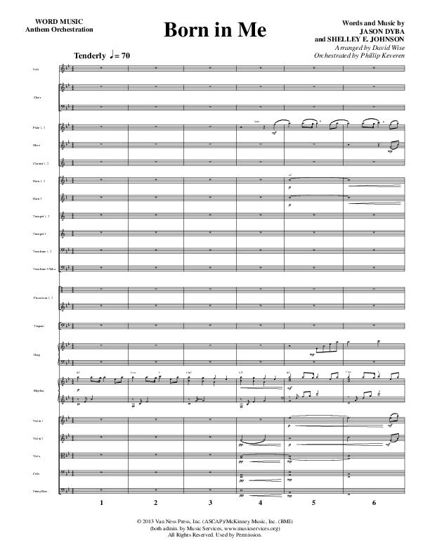 Born In Me (Choral Anthem SATB) Orchestration (Word Music Choral / Arr. David Wise / Orch. Phillip Keveren)