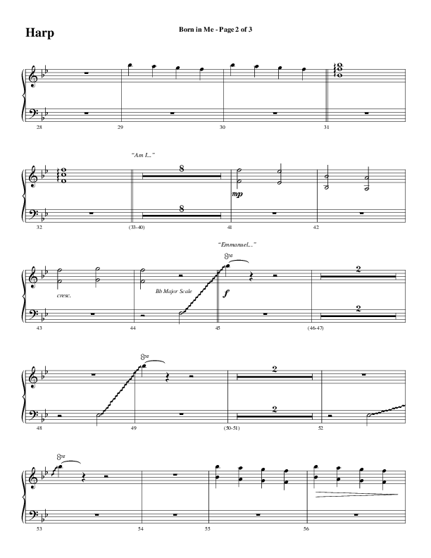Born In Me (Choral Anthem SATB) Harp (Word Music Choral / Arr. David Wise / Orch. Phillip Keveren)