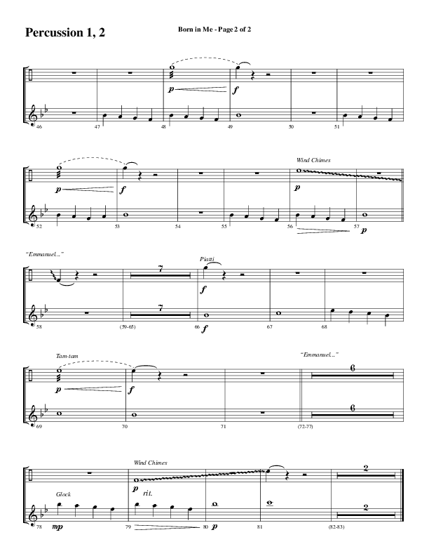 Born In Me (Choral Anthem SATB) Percussion (Word Music Choral / Arr. David Wise / Orch. Philip Keveren)