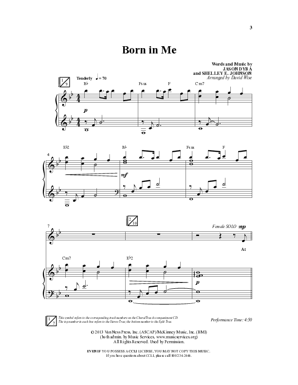 Born In Me (Choral Anthem SATB) Anthem (SATB/Piano) (Word Music Choral / Arr. David Wise / Orch. Phillip Keveren)