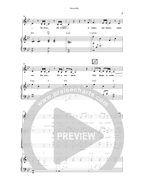 Born In Me (Choral Anthem SATB) Anthem (SATB/Piano) (Word Music Choral / Arr. David Wise / Orch. Phillip Keveren)