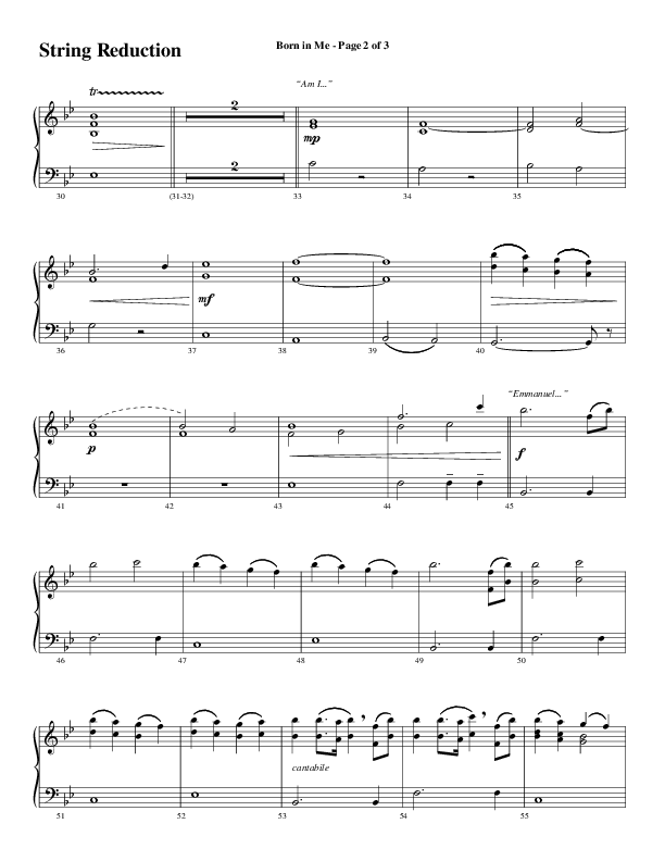 Born In Me (Choral Anthem SATB) String Reduction (Word Music Choral / Arr. David Wise / Orch. Philip Keveren)