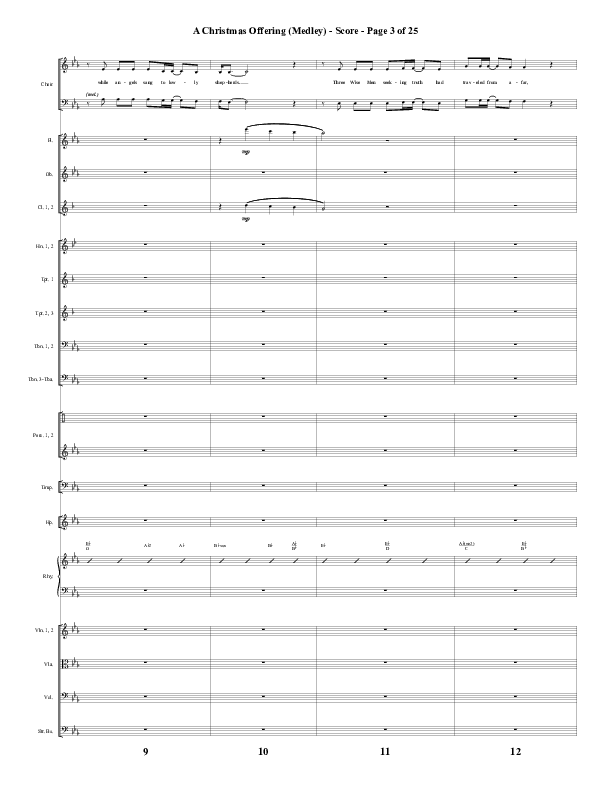 A Christmas Ofering (Medley) (Choral Anthem SATB) Orchestration (Word Music Choral / Arr. Marty Parks)