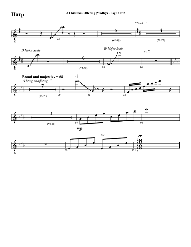 A Christmas Ofering (Medley) (Choral Anthem SATB) Harp (Word Music Choral / Arr. Marty Parks)