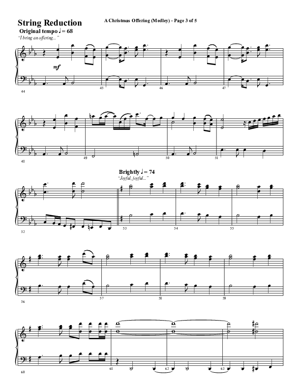 A Christmas Ofering (Medley) (Choral Anthem SATB) String Reduction (Word Music Choral / Arr. Marty Parks)