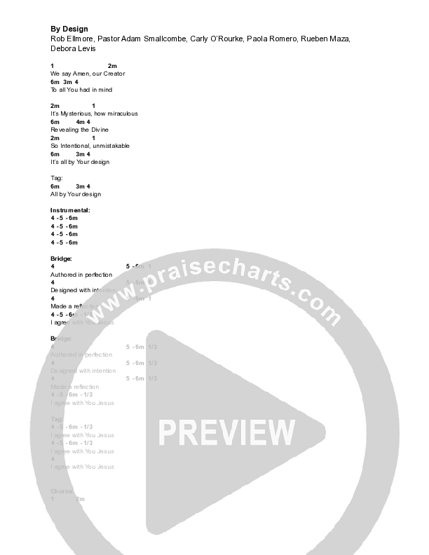 By Design  Chord Chart (Vive Worship)