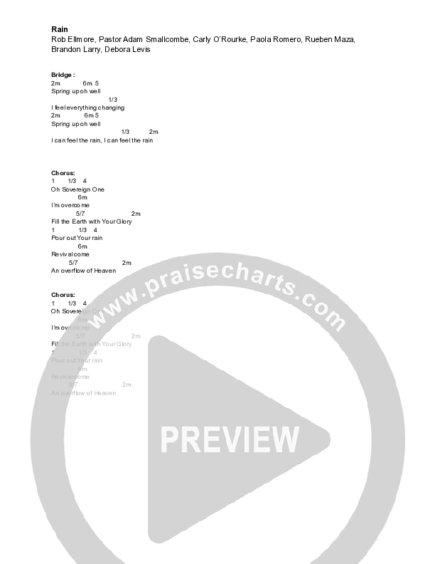 Rain Chord Chart (Vive Worship)