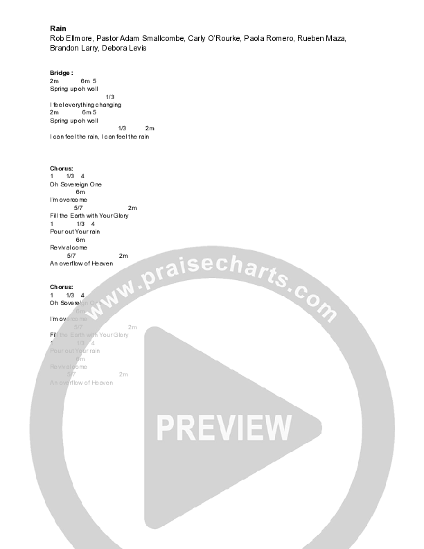 Rain  Chord Chart (Vive Worship)