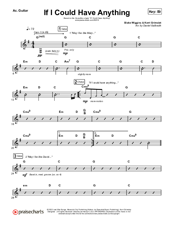 If I Could Have Anything Acoustic Guitar (Housefires / Ahjah Walls / Blake Wiggins)