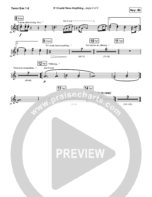 If I Could Have Anything Tenor Sax 1,2 (Housefires / Ahjah Walls / Blake Wiggins)