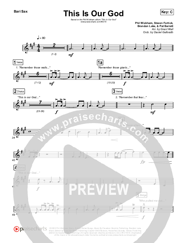 This Is Our God Bari Sax (Phil Wickham)