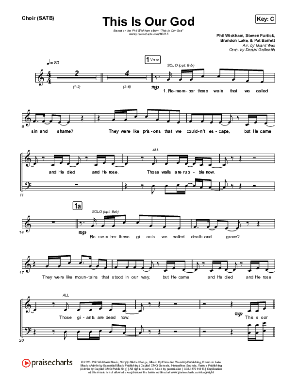 This Is Our God Choir Sheet (SATB) (Phil Wickham)