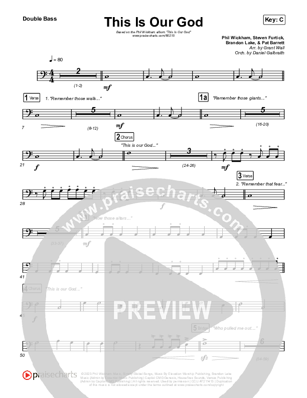 This Is Our God String Bass (Phil Wickham)